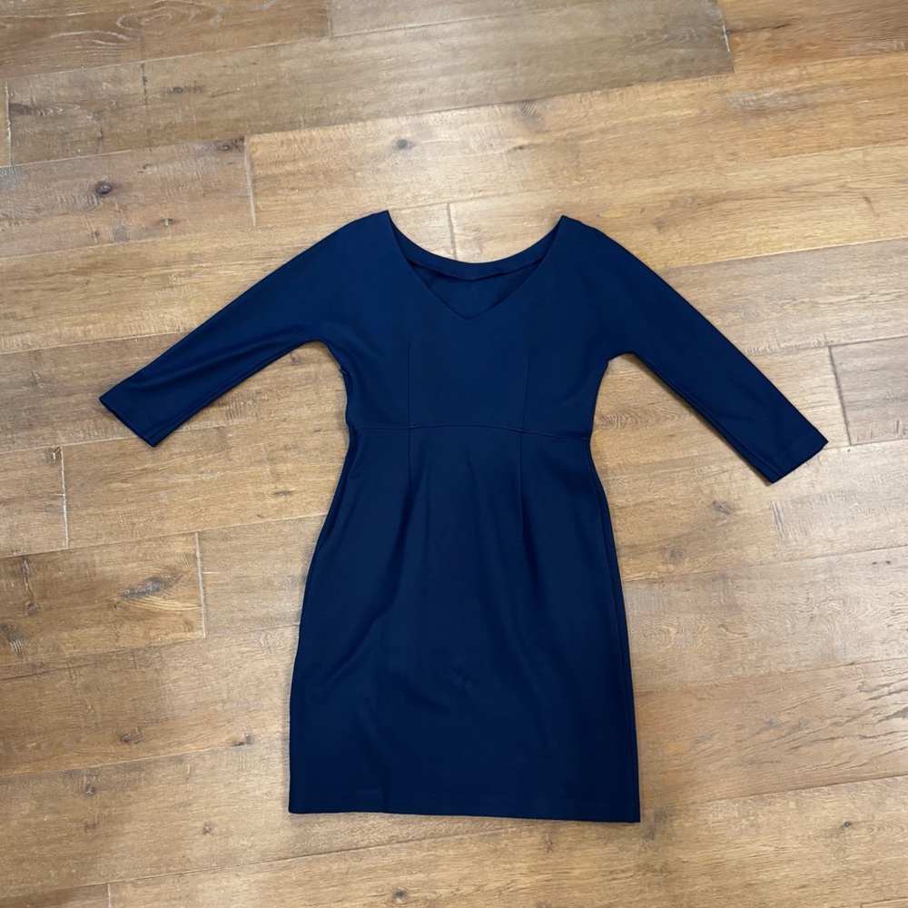Piazza Sempione - Navy Long Sleeve V-Back Dress - Picture 6 of 11